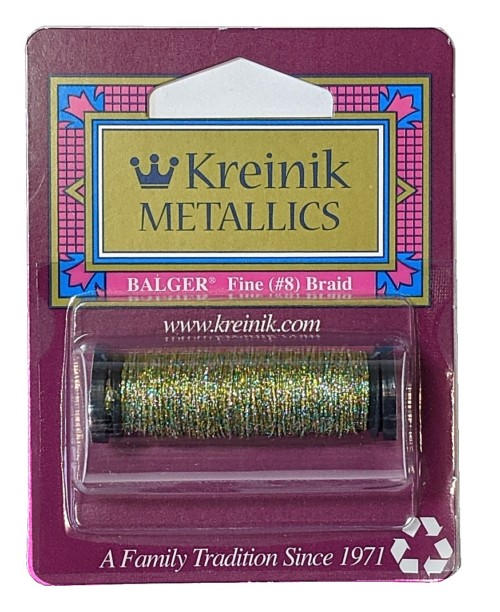 Kreinik Metallic Fine #8 Braid / 045 Confetti Gold