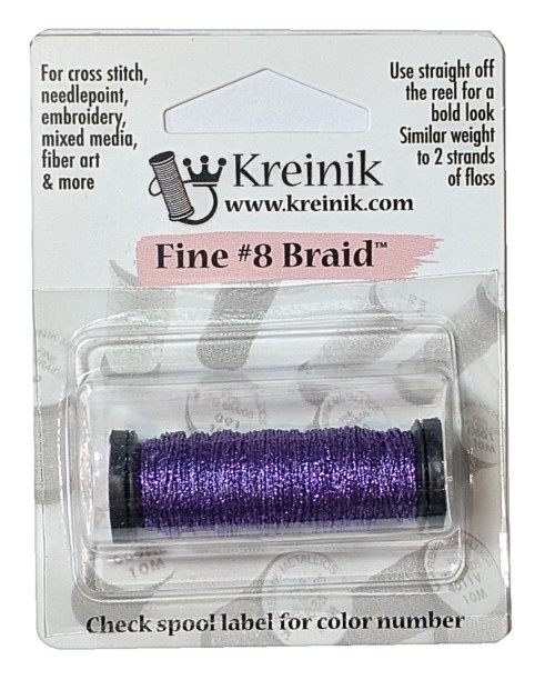 Kreinik Metallic Fine #8 Braid / 012 Purple