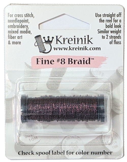 Kreinik Metallic Fine #8 Braid / 080HL High Lustre Garnet