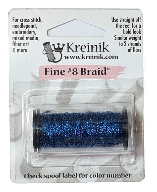Kreinik Metallic Fine #8 Braid / 033 Royal Blue