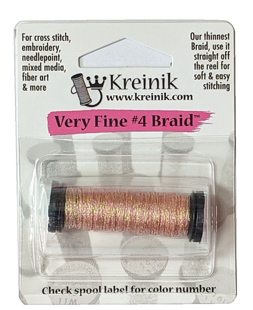 Kreinik Metallic Very Fine #4 Braid / 9192 Light Peach
