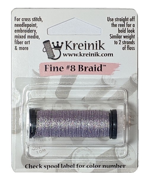 Kreinik Metallic Fine #8 Braid / 093 Star Mauve