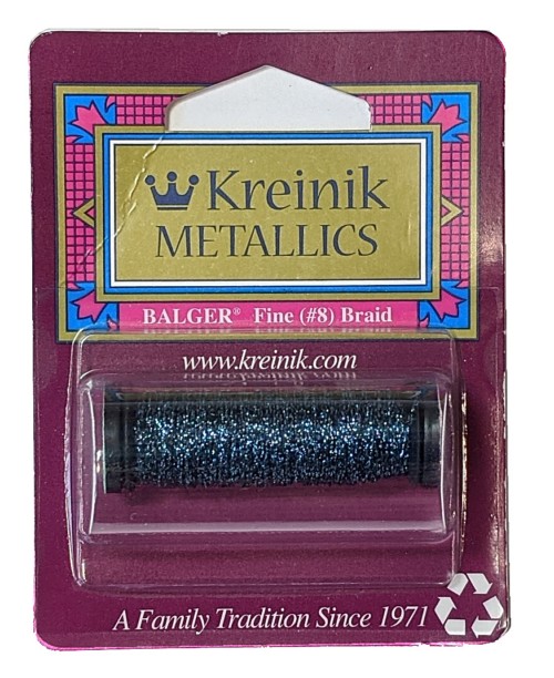 Kreinik Metallic Fine #8 Braid / 018 Navy
