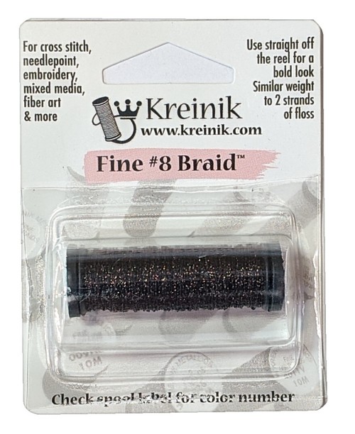 Kreinik Metallic Fine #8 Braid / 022 Brown