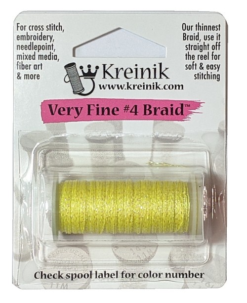 Kreinik Metallic Very Fine #4 Braid / 5725 Lollipop Lemon