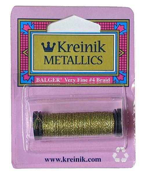 Kreinik Metallic Very Fine #4 Braid / 5835 Golden Olive