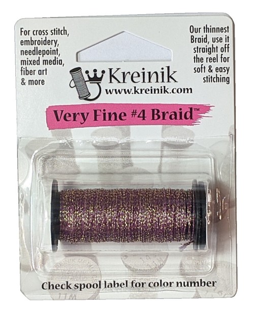 Kreinik Metallic Very Fine #4 Braid / 5845 Golden Cabernet