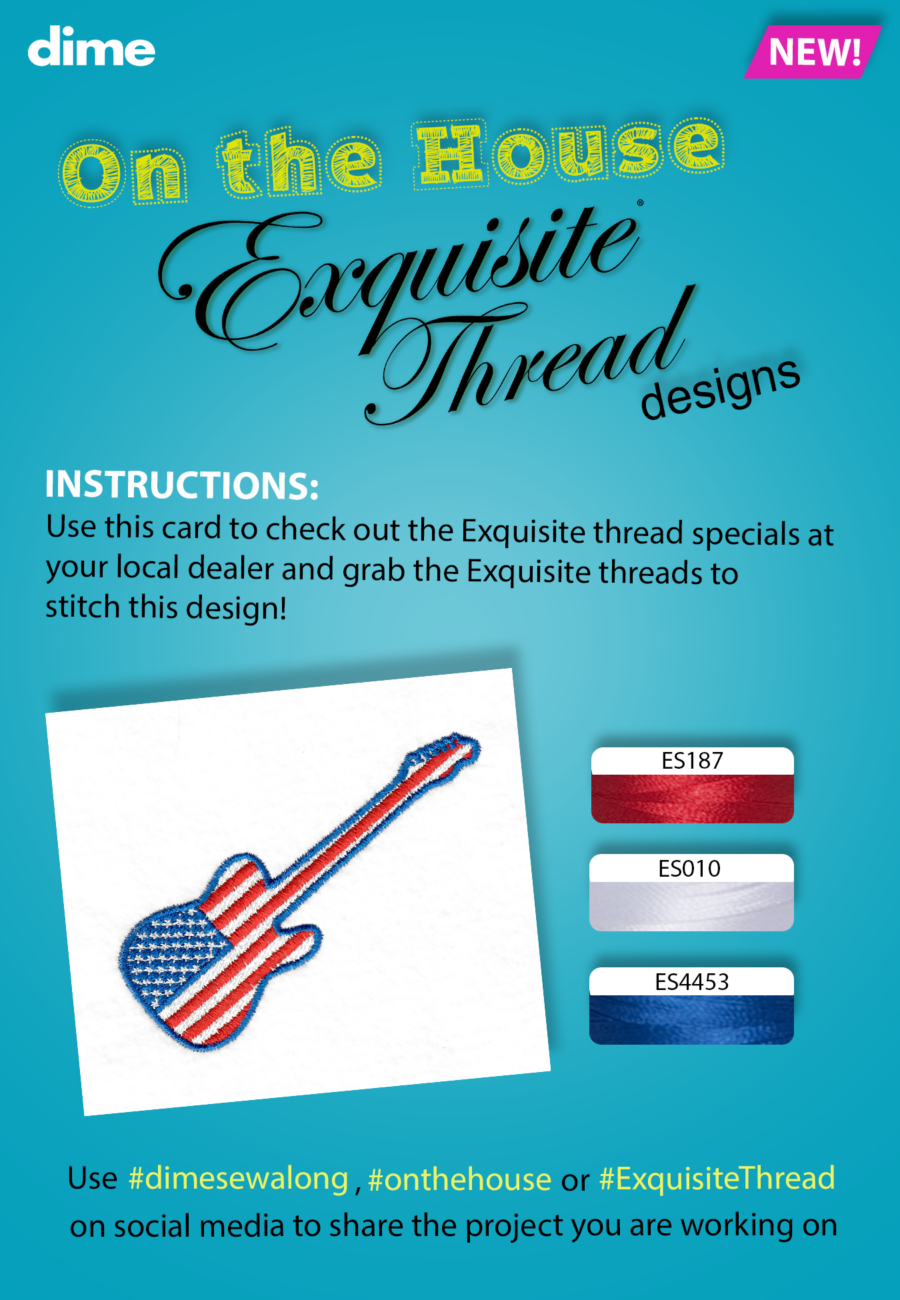 Recommended Exquisite Thread colors for Rockin' in the USA Guitar