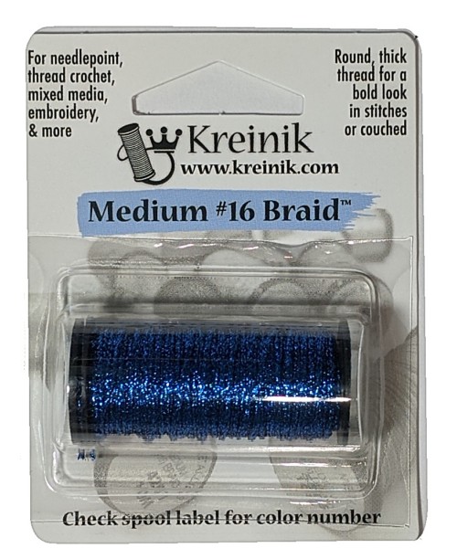 Kreinik Metallic Medium #16 Braid / 051HL Sapphire High Lustre
