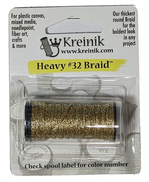 Kreinik Metallic Heavy #32 Braid / 002 Gold