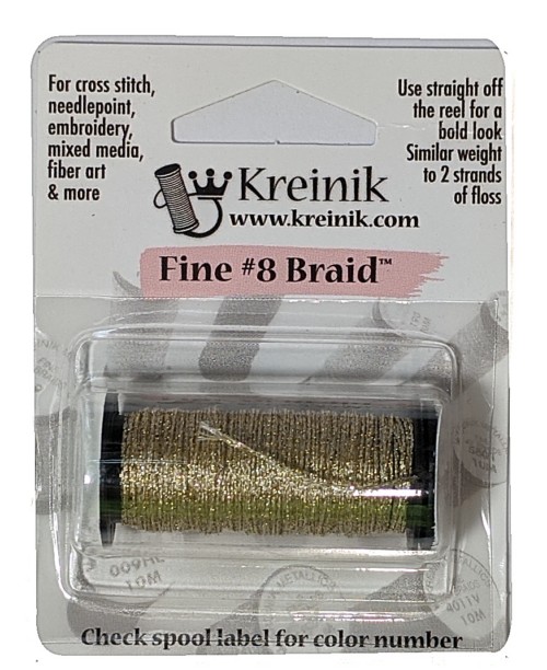 Kreinik Metallic Fine #8 Braid / 210 Gold Dust