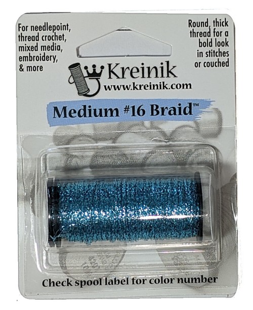 Kreinik Metallic Medium #16 Braid / 014HL Sky Blue High Lustre 