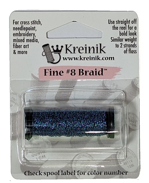 Kreinik Metallic Fine #8 Braid / 329 Bahama Blue