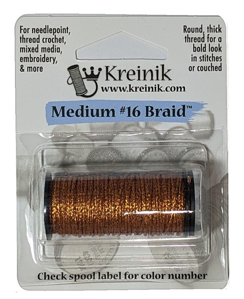 Kreinik Metallic Medium #16 Braid / 150V Vintage Amber 