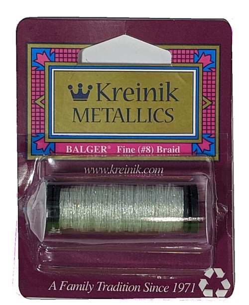 Kreinik Metallic Fine #8 Braid / 198 Pale Green