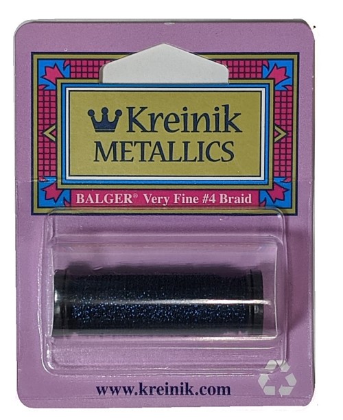 Kreinik Metallic Very Fine #4 Braid / 202C Indigo Cord
