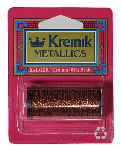 Kreinik Metallic Medium #16 Braid / 152V Vintage Sienna 