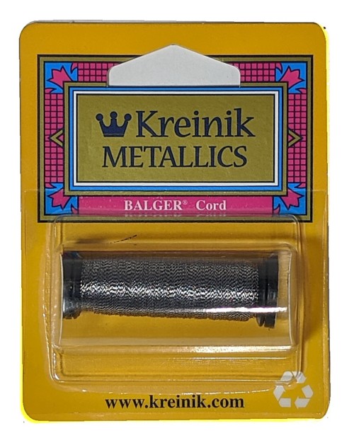 1 Ply Kreinik Metallic Cord, 50-meter spool / 105C Antique Silver Cord