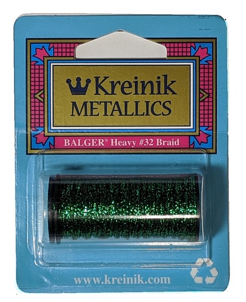 Kreinik Metallic Heavy #32 Braid / 008HL Green High Lustre 
