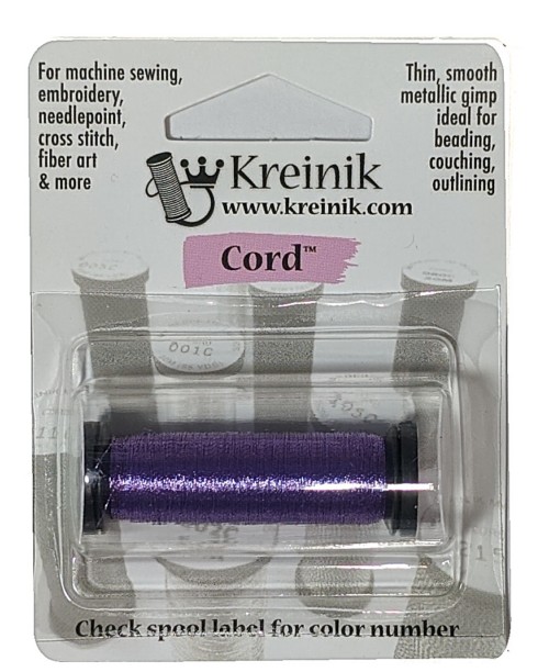 1 Ply Kreinik Metallic Cord, 50-meter spool / 012C Purple Cord