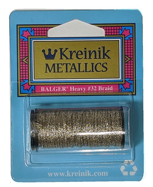 Kreinik Metallic Heavy #32 Braid / 102 Vatican Gold