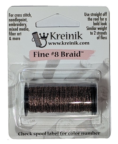 Kreinik Metallic Fine #8 Braid / 2122 Curry