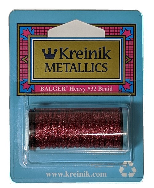 Kreinik Metallic Heavy #32 Braid / 031 Crimson