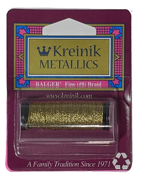 Kreinik Metallic Fine #8 Braid / 002C Gold Cord