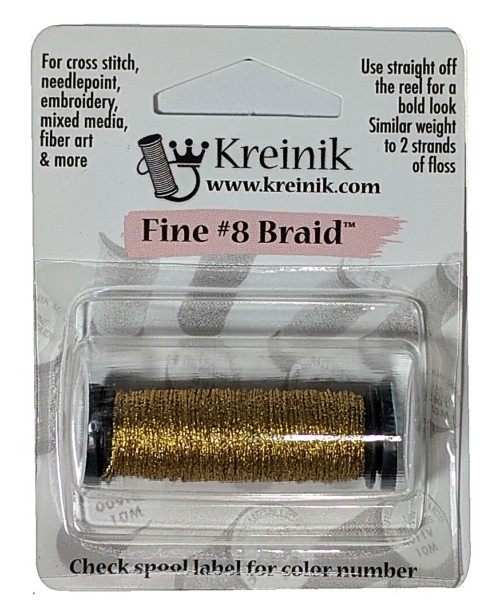 Kreinik Metallic Fine #8 Braid / 5028 Dandelion Gold