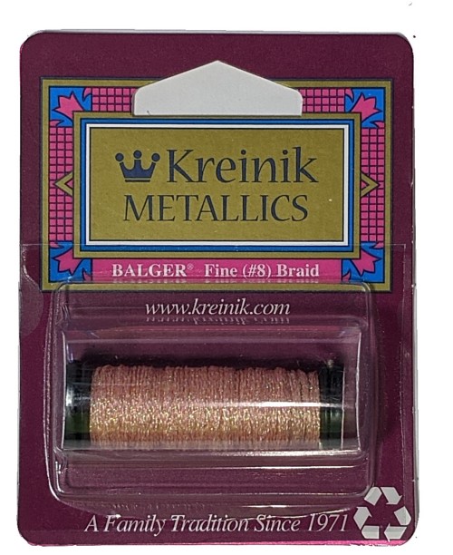 Kreinik Metallic Fine #8 Braid / 9192 Lt Peach