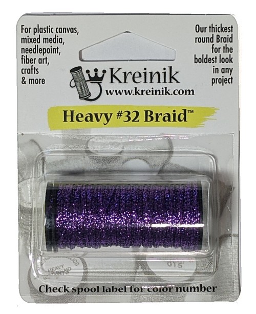 Kreinik Metallic Heavy #32 Braid / 012HL Purple High Lustre