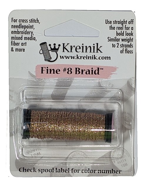 Kreinik Metallic Fine #8 Braid / 3270 Amber