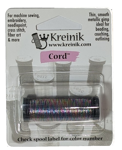 1 Ply Kreinik Metallic Cord, 50-meter spool / 034C Confetti Cord