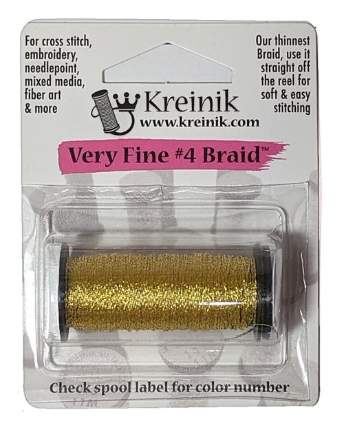 Kreinik Metallic Very Fine #4 Braid / 002J Japan Gold