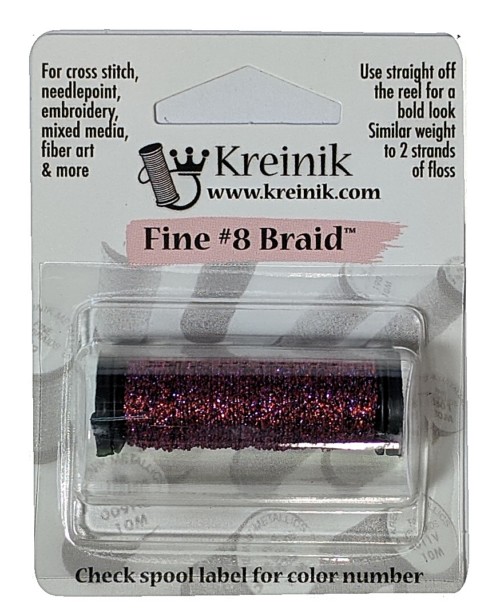 Kreinik Metallic Fine #8 Braid / 326 Hibiscus
