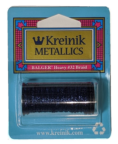 Kreinik Metallic Heavy #32 Braid / 018HL Navy High Lustre 