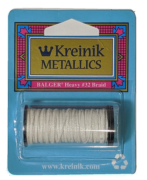 Kreinik Metallic Heavy #32 Braid / 100HL White High Lustre 