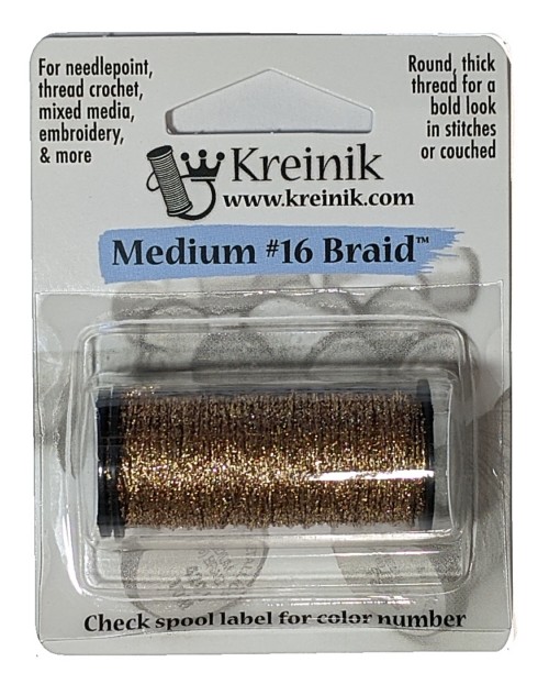 Kreinik Metallic Medium #16 Braid / 221 Antique Gold