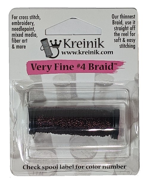 Kreinik Metallic Very Fine #4 Braid / 208C Wine Cord (WHILE SUPPLIES LAST)