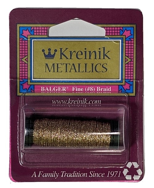 Kreinik Metallic Fine #8 Braid / 221 Antique Gold