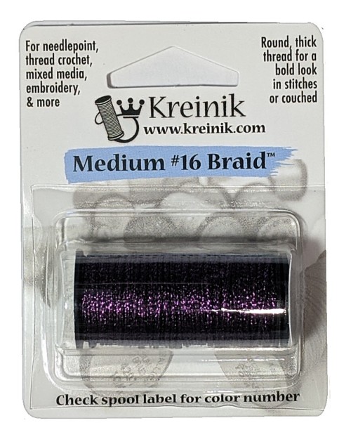 Kreinik Metallic Medium #16 Braid / 026V Vintage Amethyst 