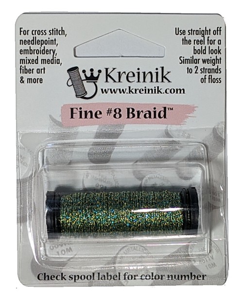 Kreinik Metallic Fine #8 Braid / 2829 Sea Foam