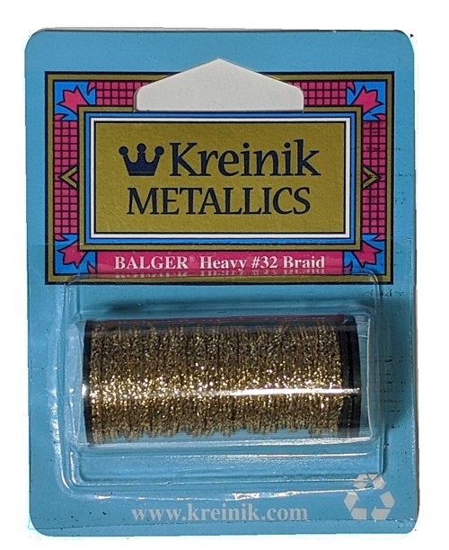 Kreinik Metallic Heavy #32 Braid / 002HL Gold High Lustre
