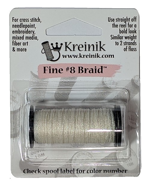 Kreinik Metallic Fine #8 Braid / 5555 Oyster