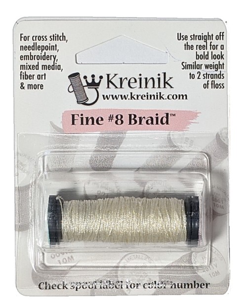Kreinik Metallic Fine #8 Braid / 191 Pale Yellow