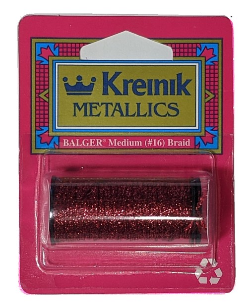 Kreinik Metallic Medium #16 Braid / 031 Crimson