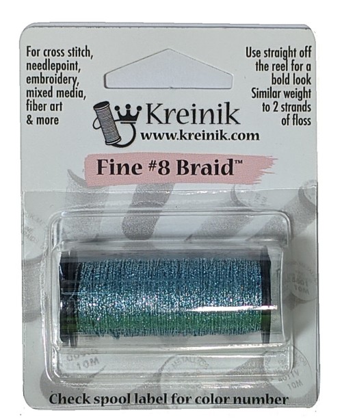 Kreinik Metallic Fine #8 Braid / 014 Sky Blue