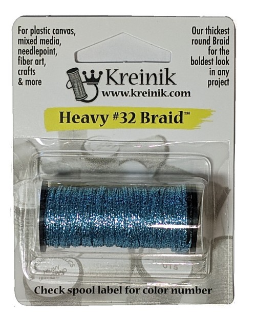 Kreinik Metallic Heavy #32 Braid / 014HL Sky Blue High Lustre 