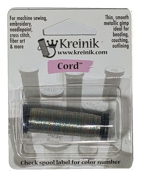 1 Ply Kreinik Metallic Cord, 50-meter spool / 041C Confetti Pink Cord