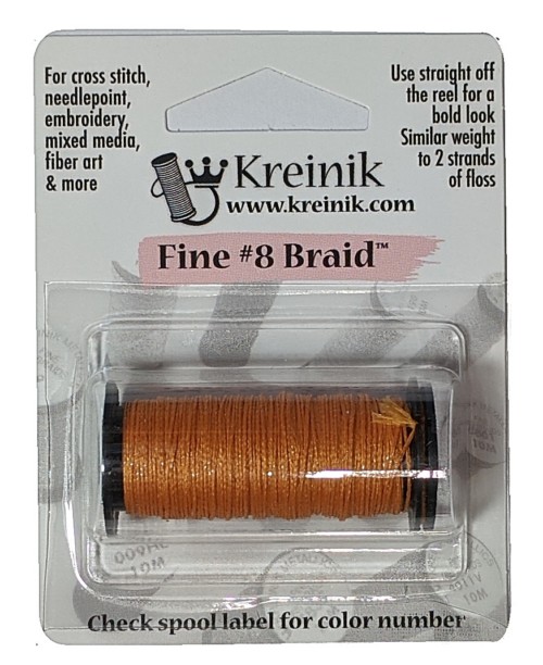 Kreinik Metallic Fine #8 Braid / 5515 Clementine